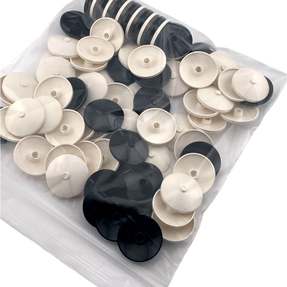 Lego Round Black & White Specialty Cap Plates 2x2 - 75 Pcs - A514 - Picture 5 of 10